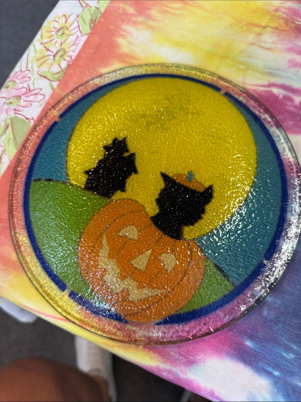 Peggy Kate Black Cat Halloween Decorative Plate - Picture 4 of 5